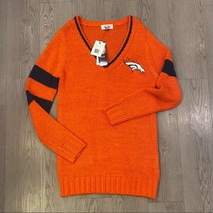 Touch by Alyssa Milano Official Broncos V-Neck Varsity Sweater
